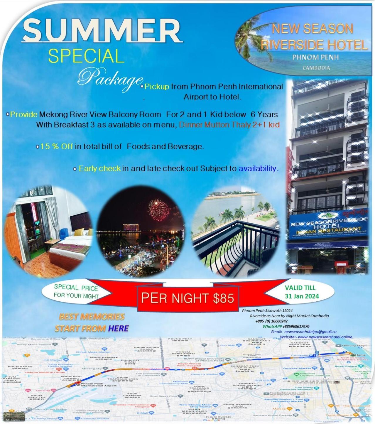 New Season Riverside Hotel Phnom Penh Exterior foto